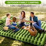 Double Camping Sleeping Pad, 4" Extra-Thick For 2 Person with Pillow Inflatable Mat