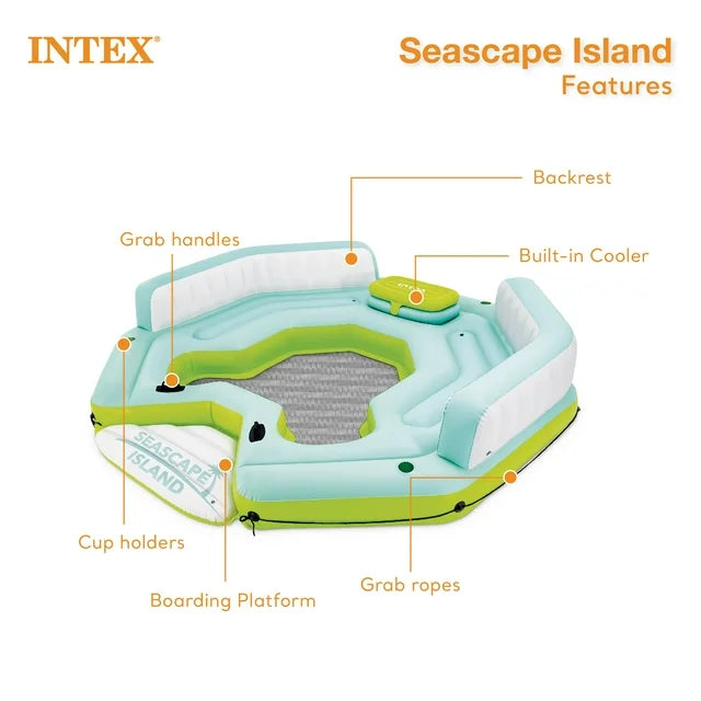 Intex Seascape Island Water Lounge with Built In Cooler and Backrests