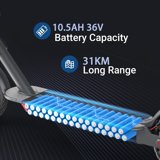 LADPED LP80 Electric Scooter - 350W 36V, 19mi Range, 8.5" Solid Tires, 3 Speed Modes, Foldable & Adjustable for Teens/Adults, Ideal for Commuting/Campus/Travel