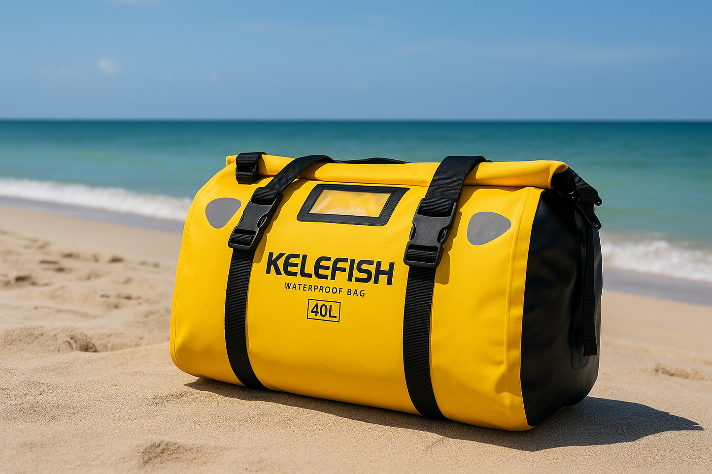 KELEFISH PVC Duffel Bag - High Quality Roll-Top Saddle Bag with Adjustable Straps, Multiple Compartments & Pockets