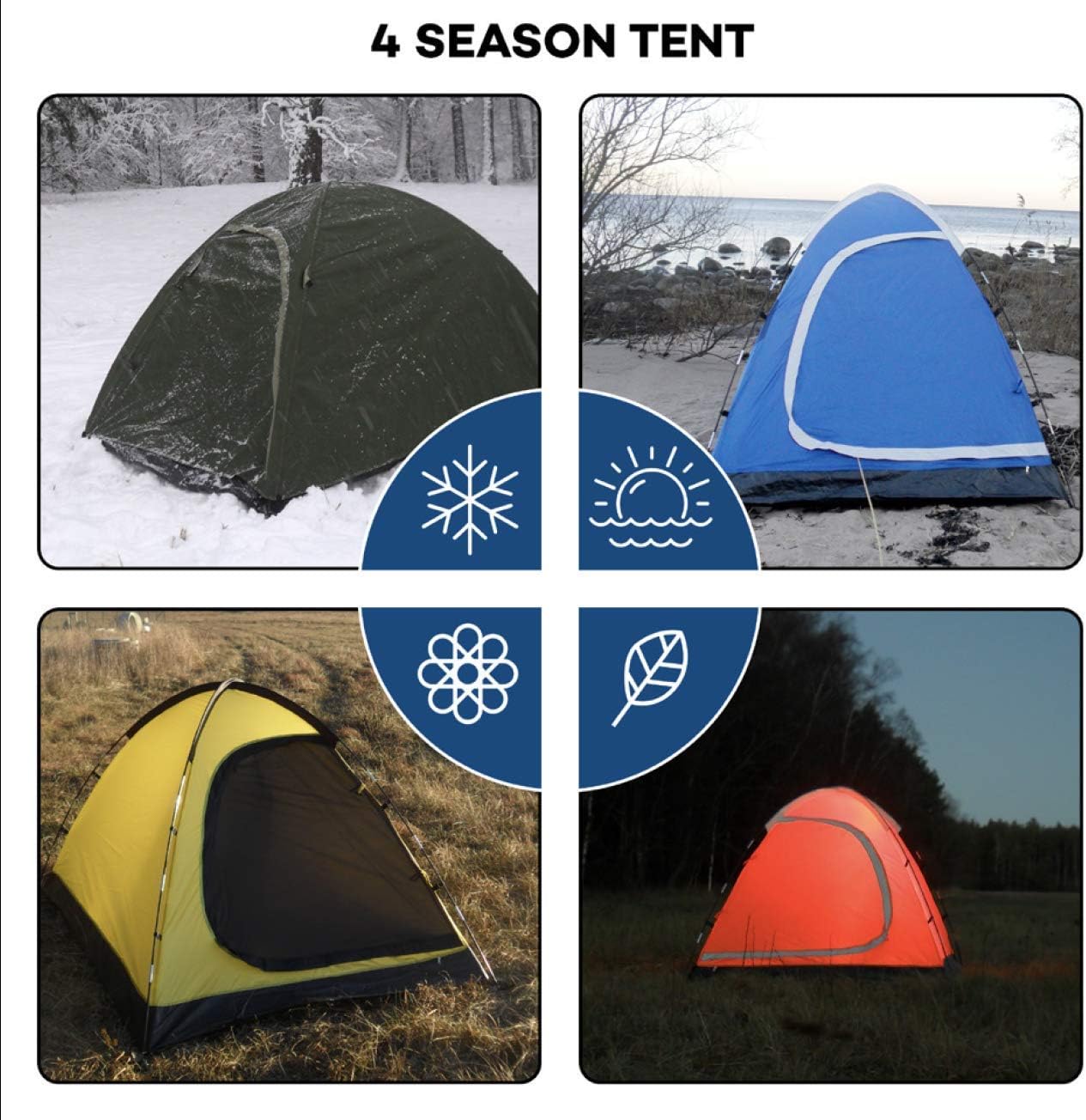 Two Person Tent - Waterproof & Windproof 4 Season Tents for Camping, Backpacking & Hiking - Durable & Easy to Set-up