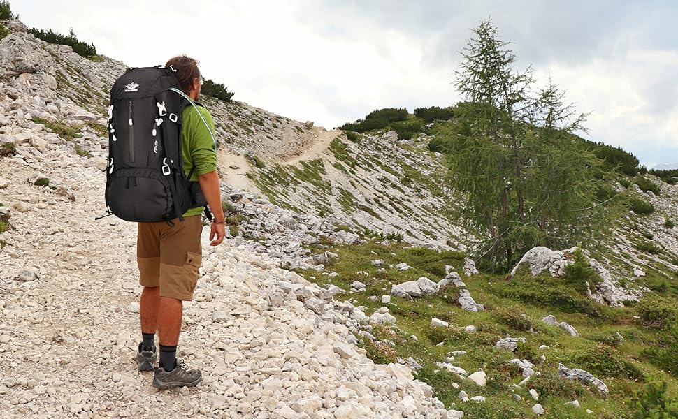 50L Hiking Backpack Men Camping Backpack with rain cover 45l+5l Lightweight Backpacking Backpack Travel Backpack