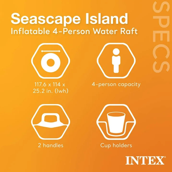 Intex Seascape Island Water Lounge with Built In Cooler and Backrests