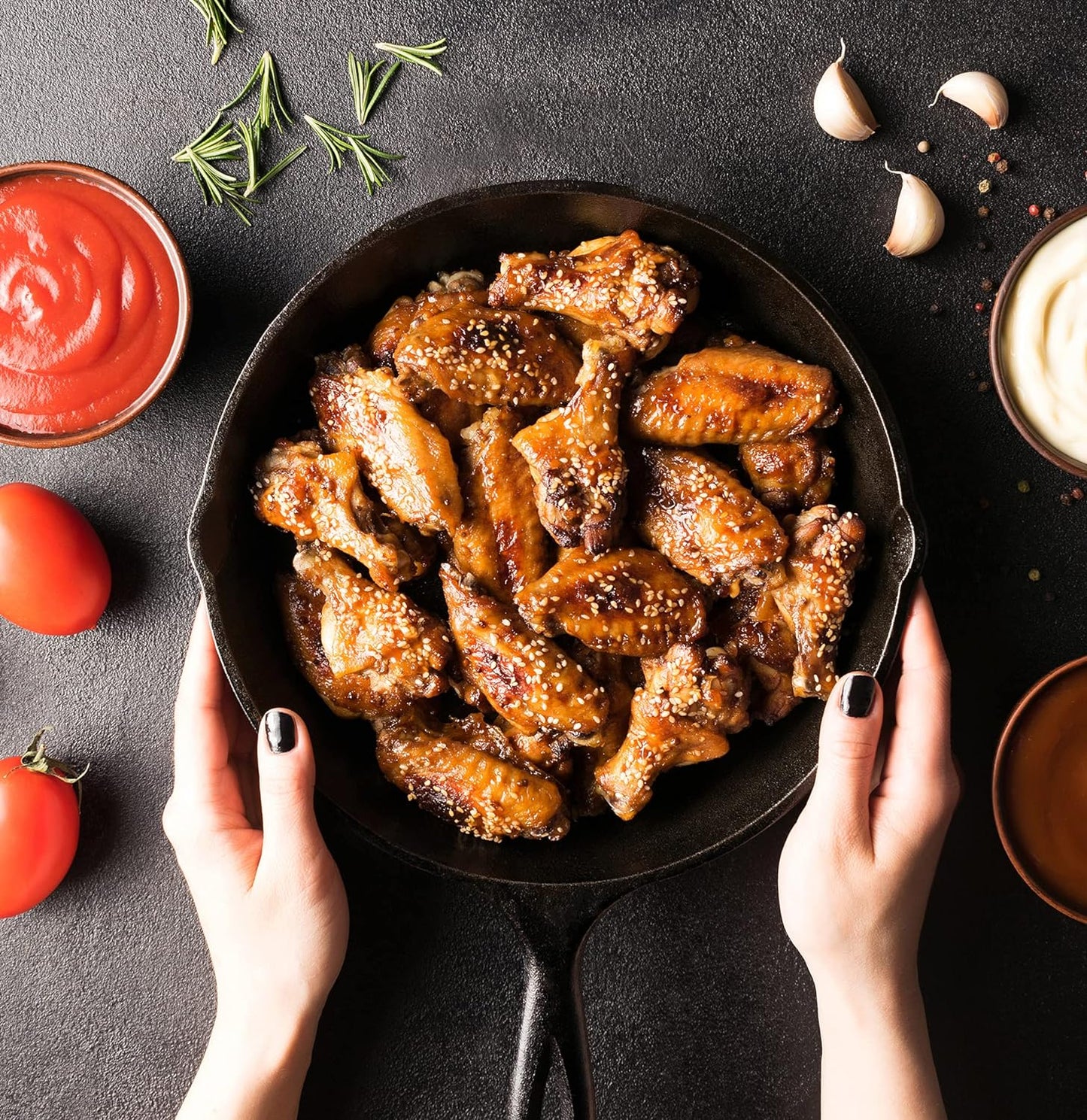 Cast iron Skillets 3 Piece Set, Chefs Pan, Pre Seasoned Cast iron Skillets, 6, 8 & 10 Inches, Easy Use in the Oven, Stove, Grill, or Campfire, Black