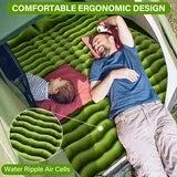 Double Camping Sleeping Pad, 4" Extra-Thick For 2 Person with Pillow Inflatable Mat