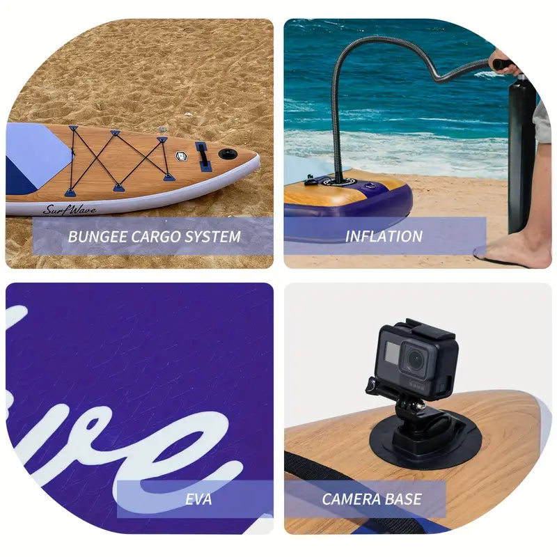 11' Inflatable Paddle Board with Premium Accessories, Wide Paddle Posture