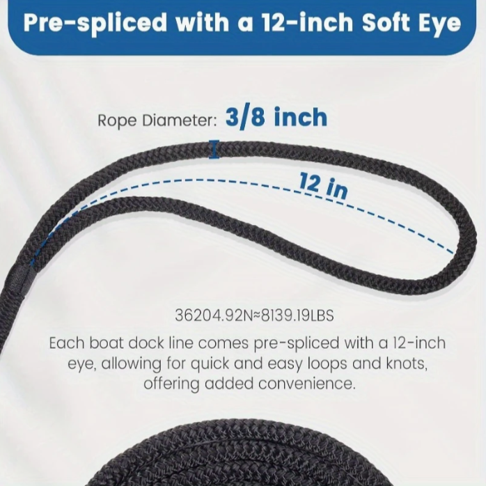 3/8" x 10' Double-Braided Nylon Dock Lines