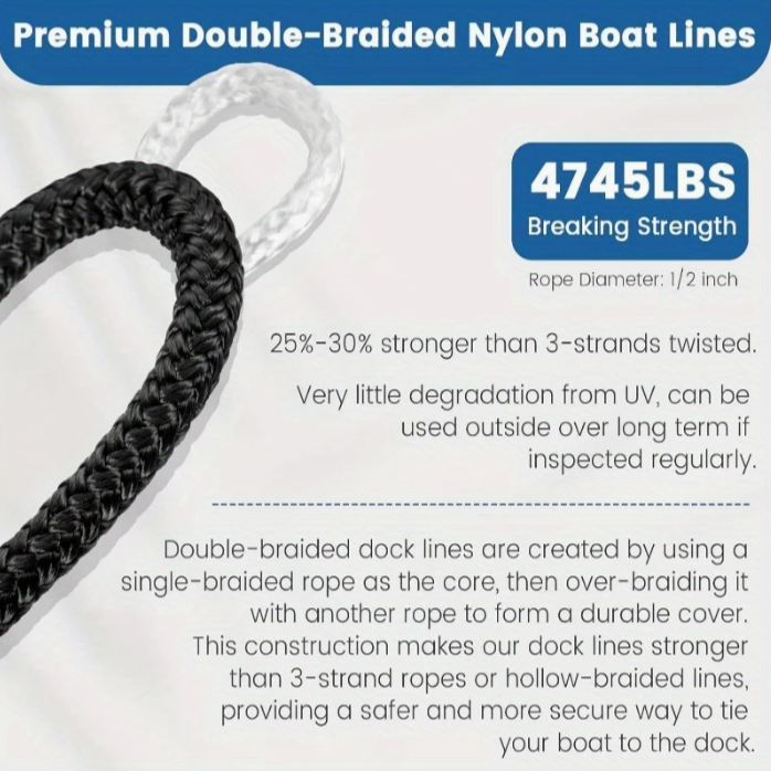 3/8" x 10' Double-Braided Nylon Dock Lines