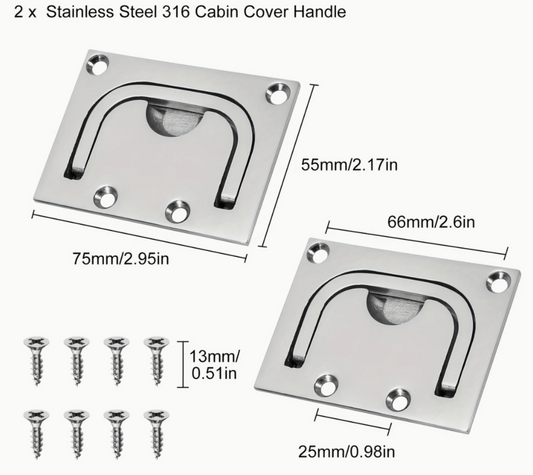 Stainless Steel Marine Hatch Ring Pull Handles