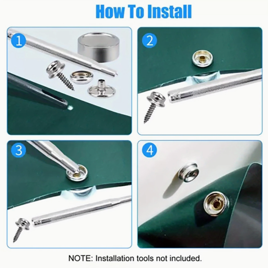 Stainless Steel Marine Canvas Snap Kit