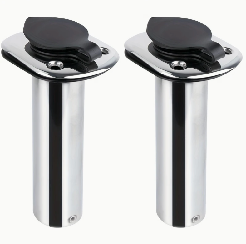 2-Pack Stainless Steel Rod Holder Base Mounts