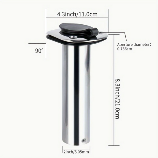 2-Pack Stainless Steel Rod Holder Base Mounts