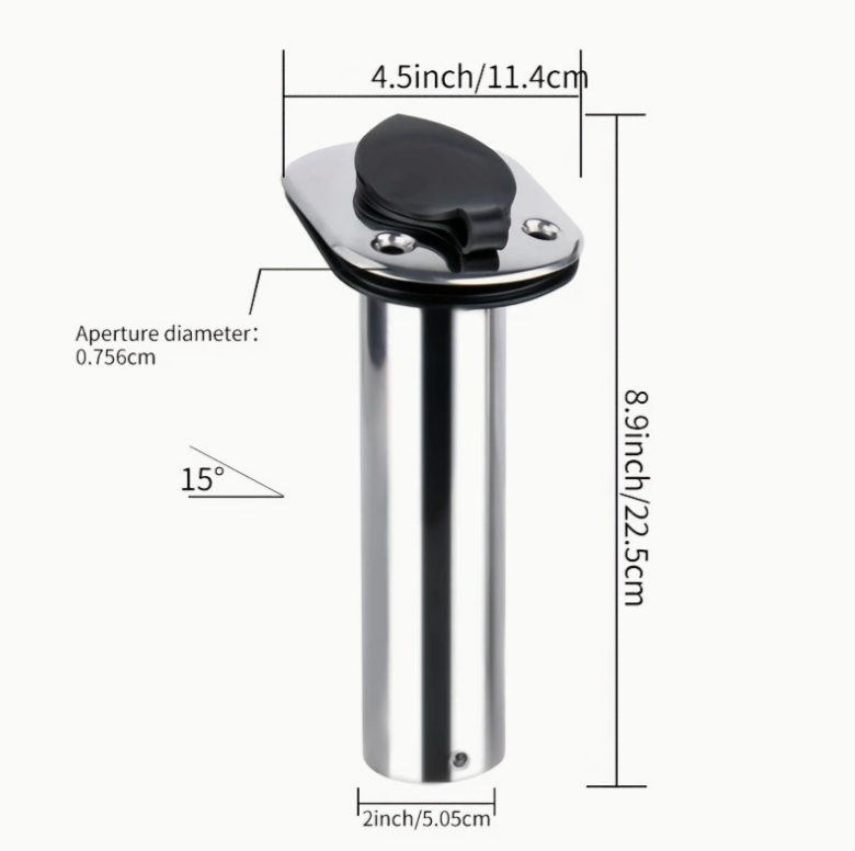 2-Pack Stainless Steel Rod Holder Base Mounts