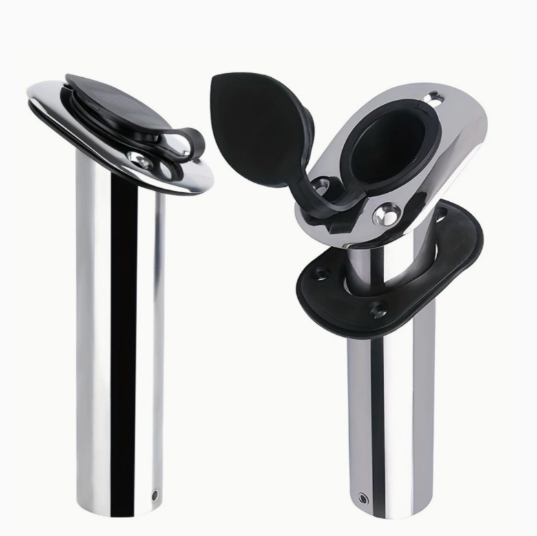 2-Pack Stainless Steel Rod Holder Base Mounts