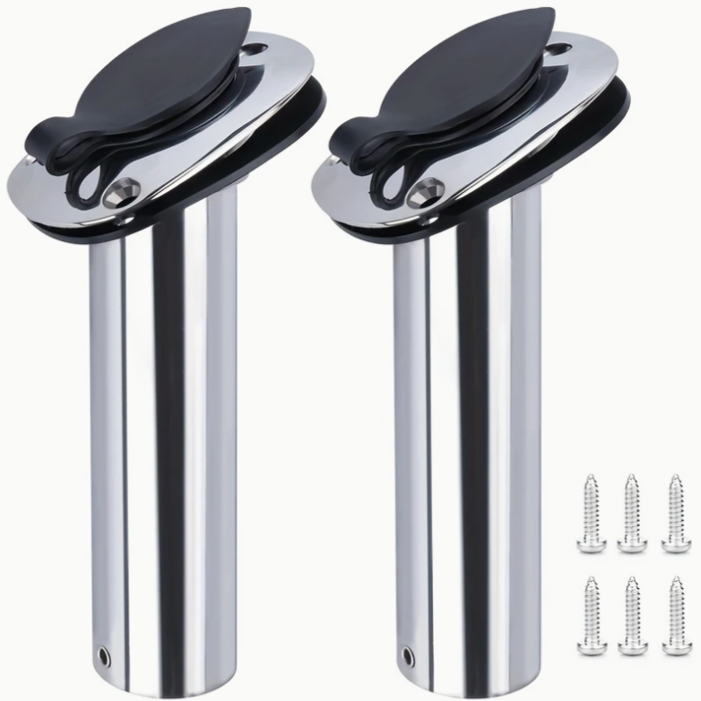 2-Pack Stainless Steel Rod Holder Base Mounts