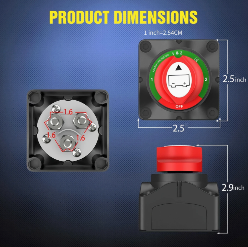 Heavy-Duty Battery Disconnect Switch (12V–48V)