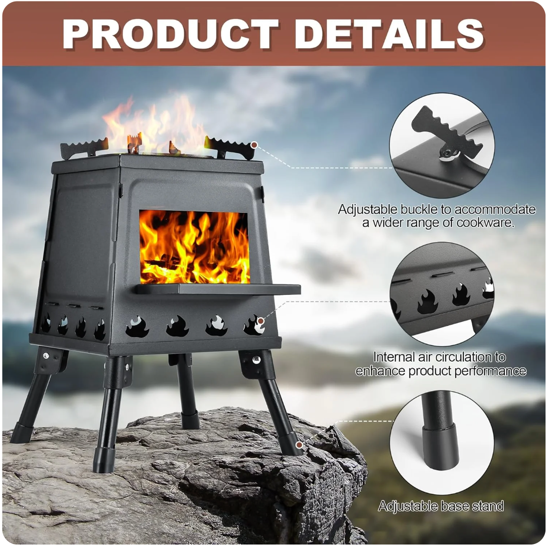 Compact Portable Wood-Burning Stove