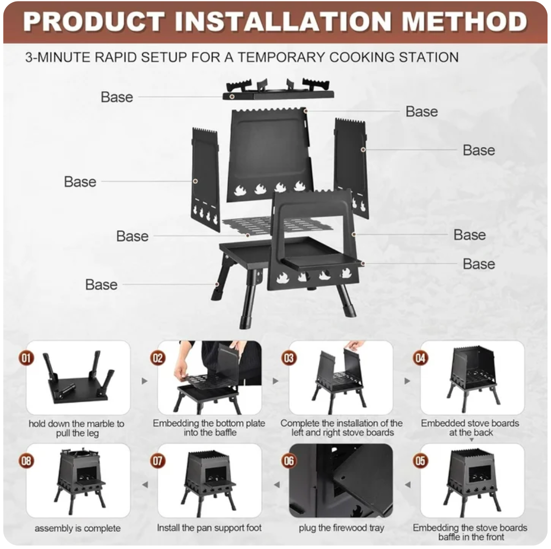 Compact Portable Wood-Burning Stove