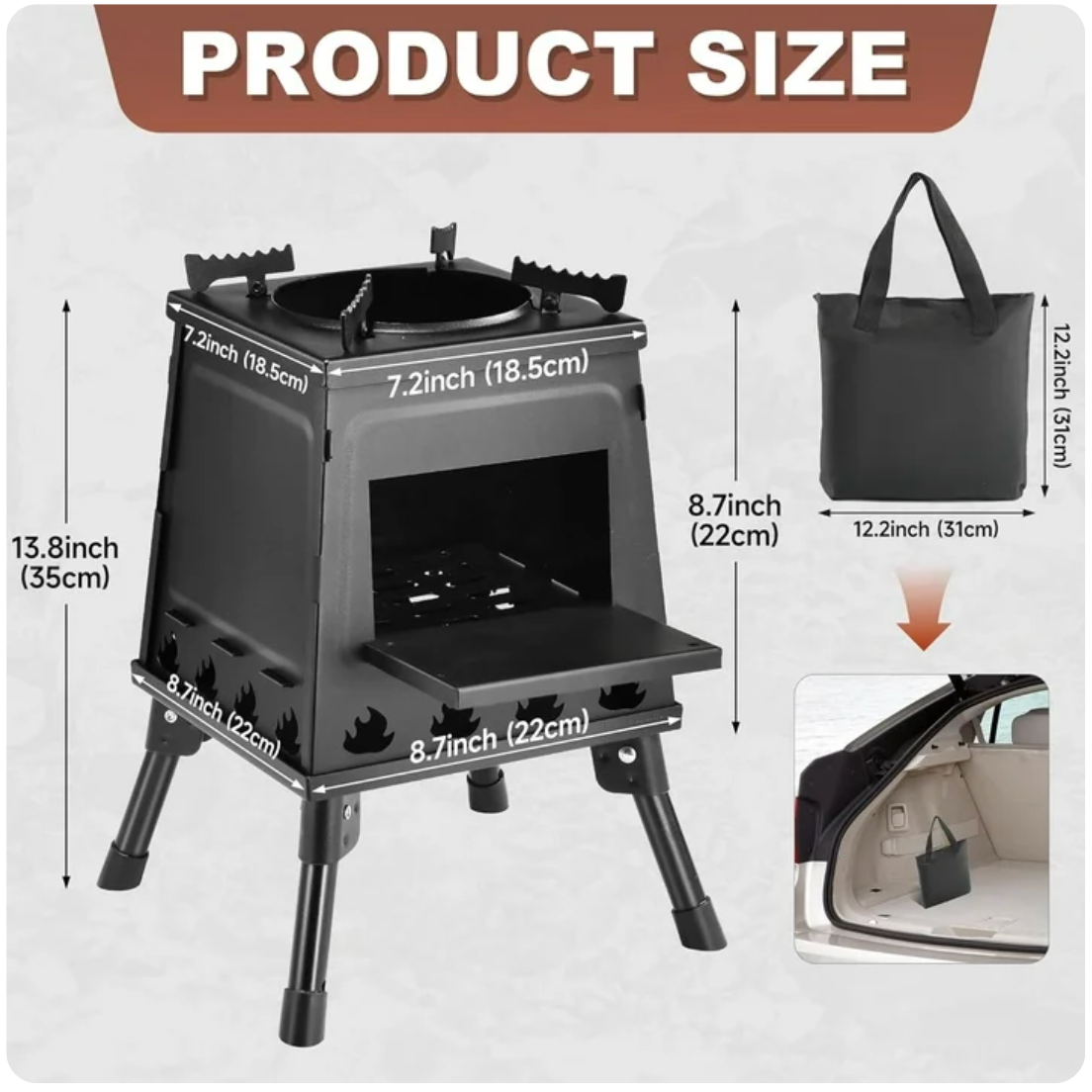 Compact Portable Wood-Burning Stove