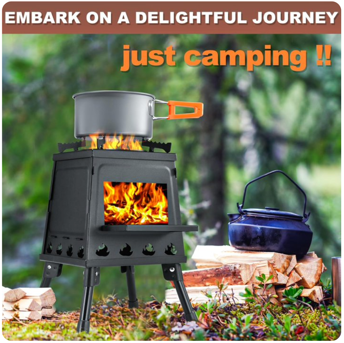 Compact Portable Wood-Burning Stove