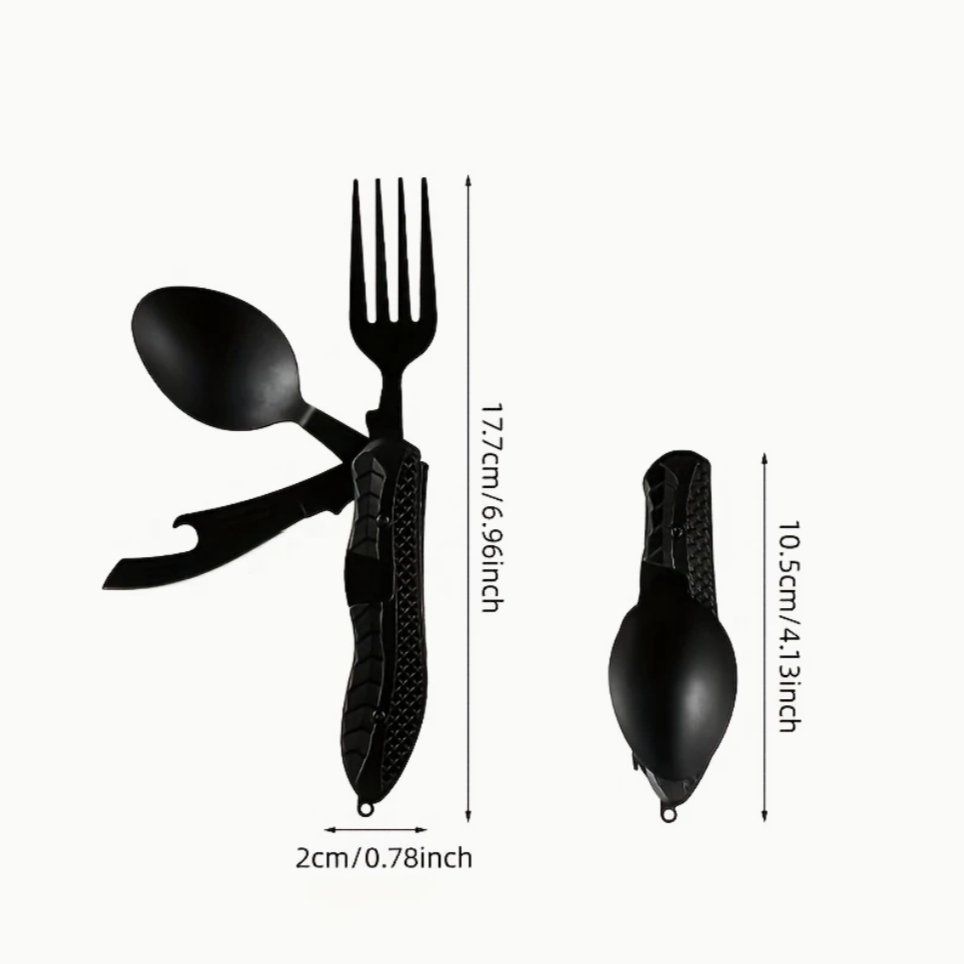 4-in-1 Stainless Steel Camping Utensil Set