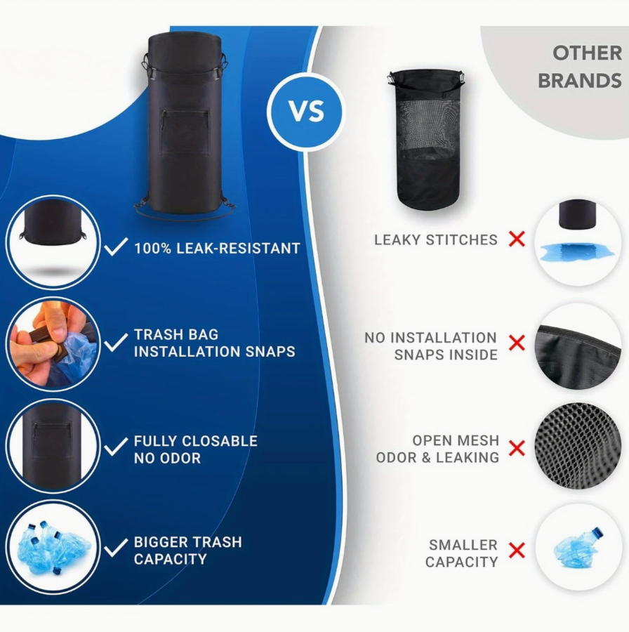 Portable Odor-Resistant Boat Trash Can