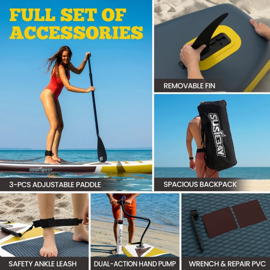 10'6" Inflatable Stand-Up Paddle Board with Accessories