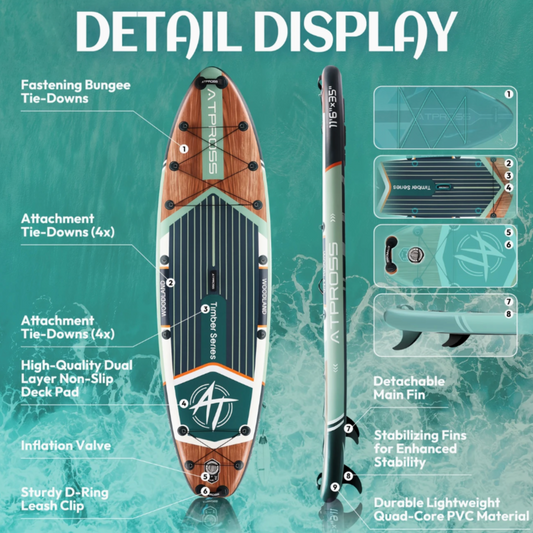 11'6" Extra-Wide Inflatable Paddle Board – 450 lb Capacity
