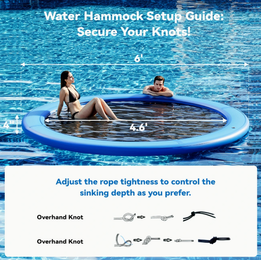 6' Round Inflatable Floating Dock with Mesh Hammock Center