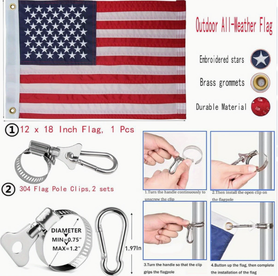 12" x 18" American Flag