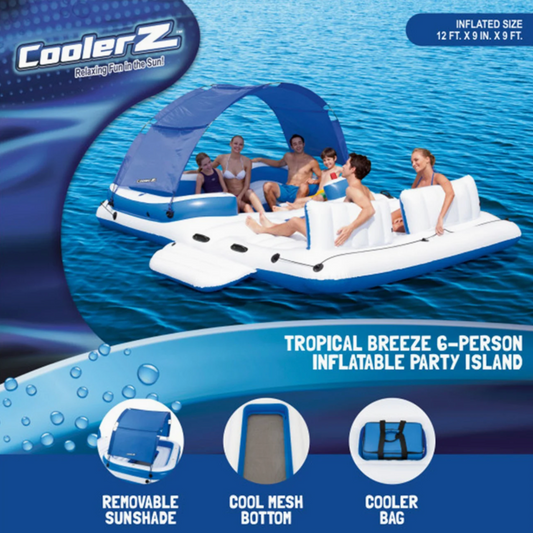Bestway Hydro-Force Tropical Breeze 6 Person Inflatable Party Island Float