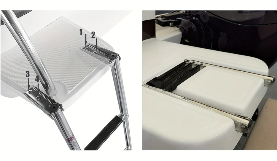 3-Step Telescoping Stainless Steel Boat Ladder