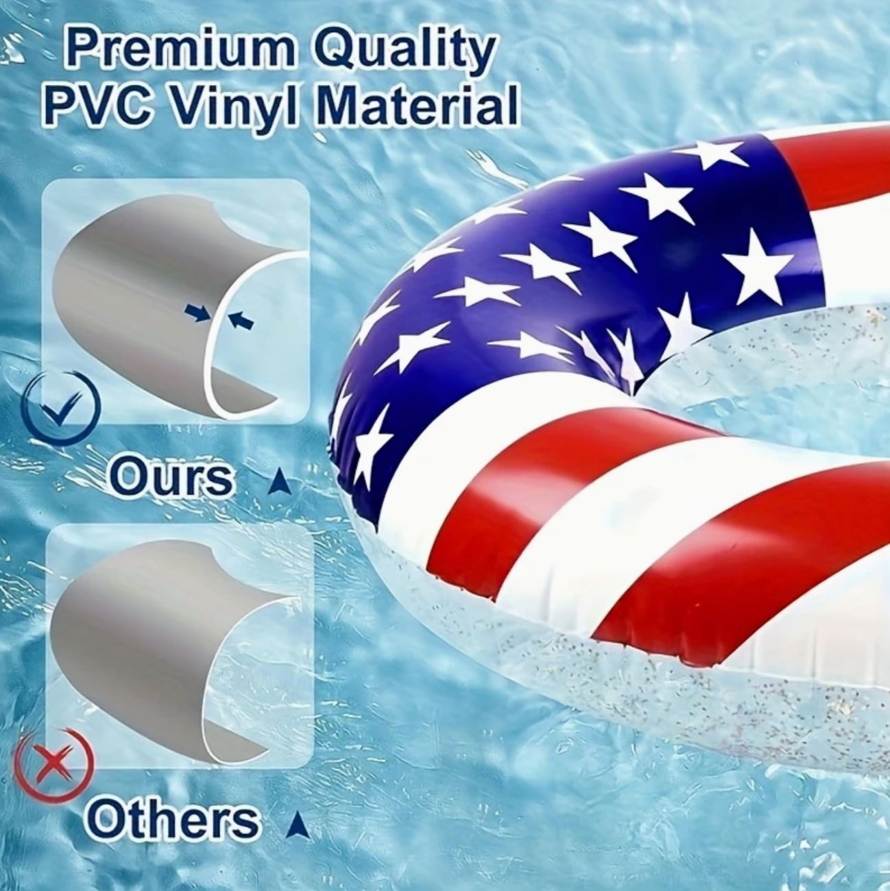 Inflatable USA Flag Pool Float Tube