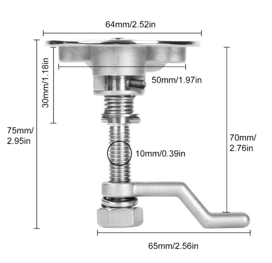 316 Stainless Steel Flush Cam Latch