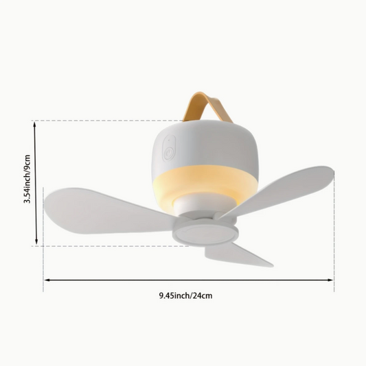 Portable Rechargeable Camping Fan with LED Light & Remote