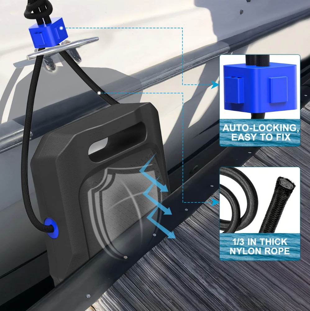 2-Pack Heavy-Duty EVA Flat Boat Dock Bumpers