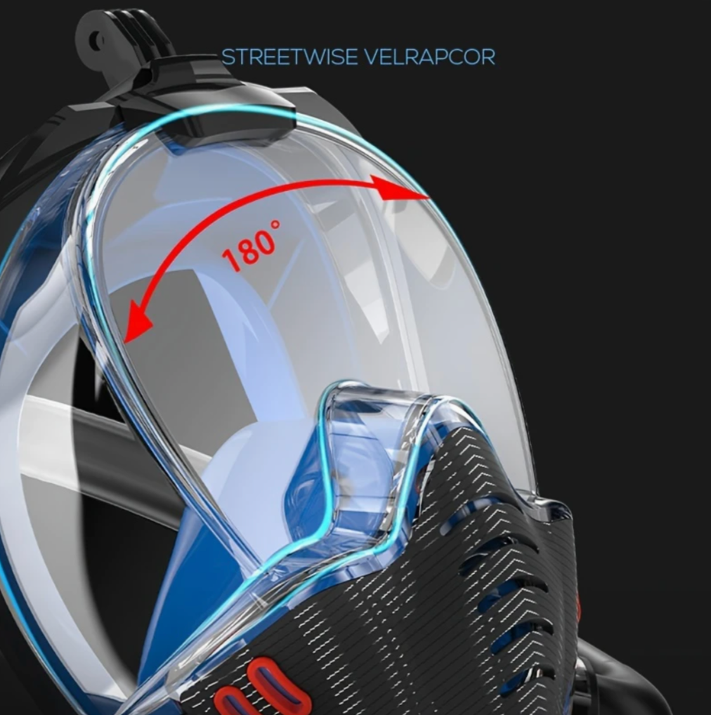 Full Face Snorkel Mask – 180° Panoramic HD View | Anti-Fog & Leak-Proof Design