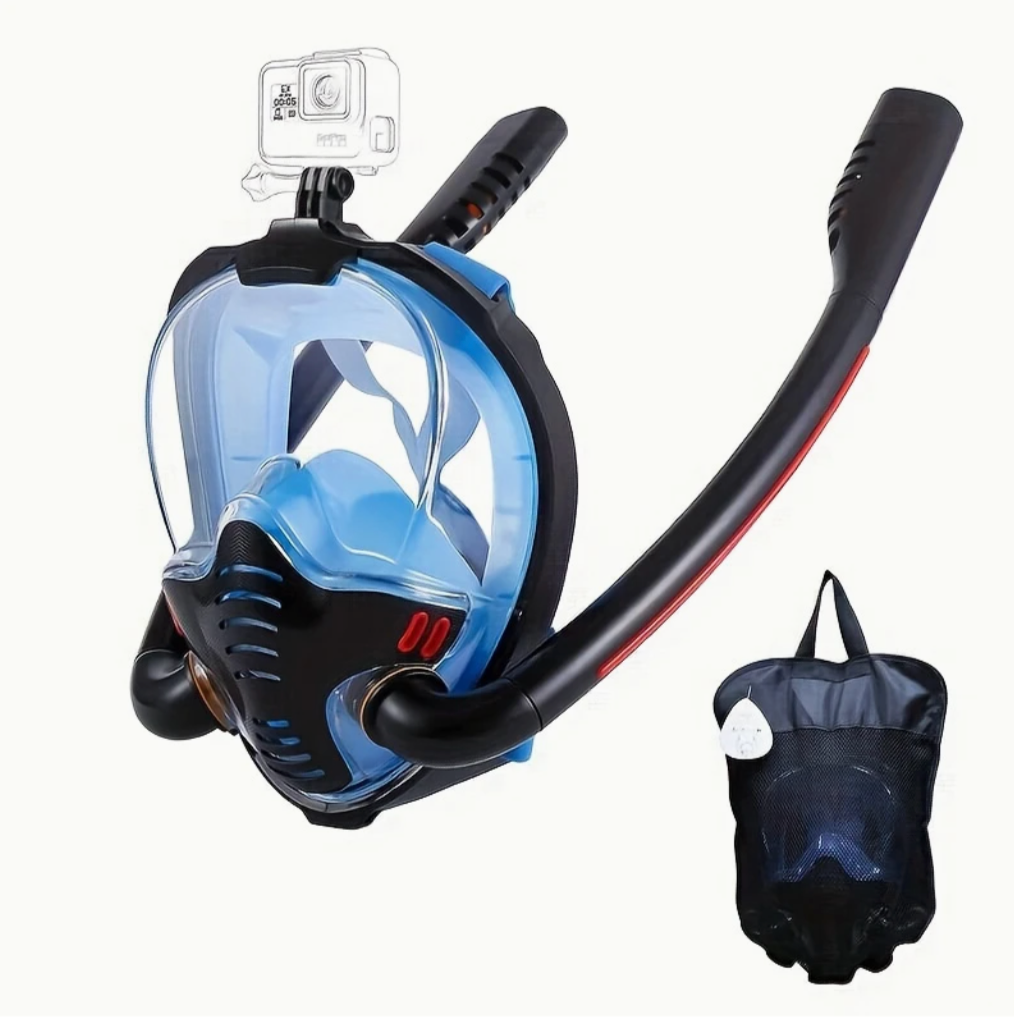 Full Face Snorkel Mask – 180° Panoramic HD View | Anti-Fog & Leak-Proof Design