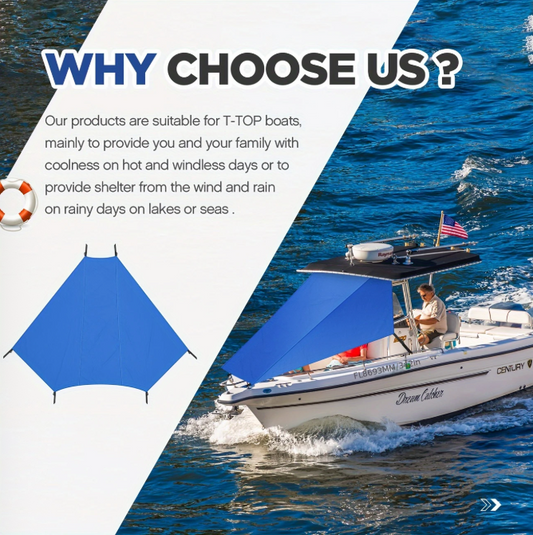 9' x 10' T-Top Canopy Extension – Waterproof UV Sun Shade for Boats