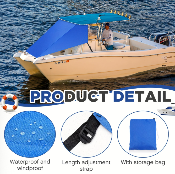 9' x 10' T-Top Canopy Extension – Waterproof UV Sun Shade for Boats
