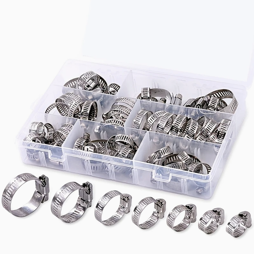 100-Piece Stainless Steel Hose Clamp Set