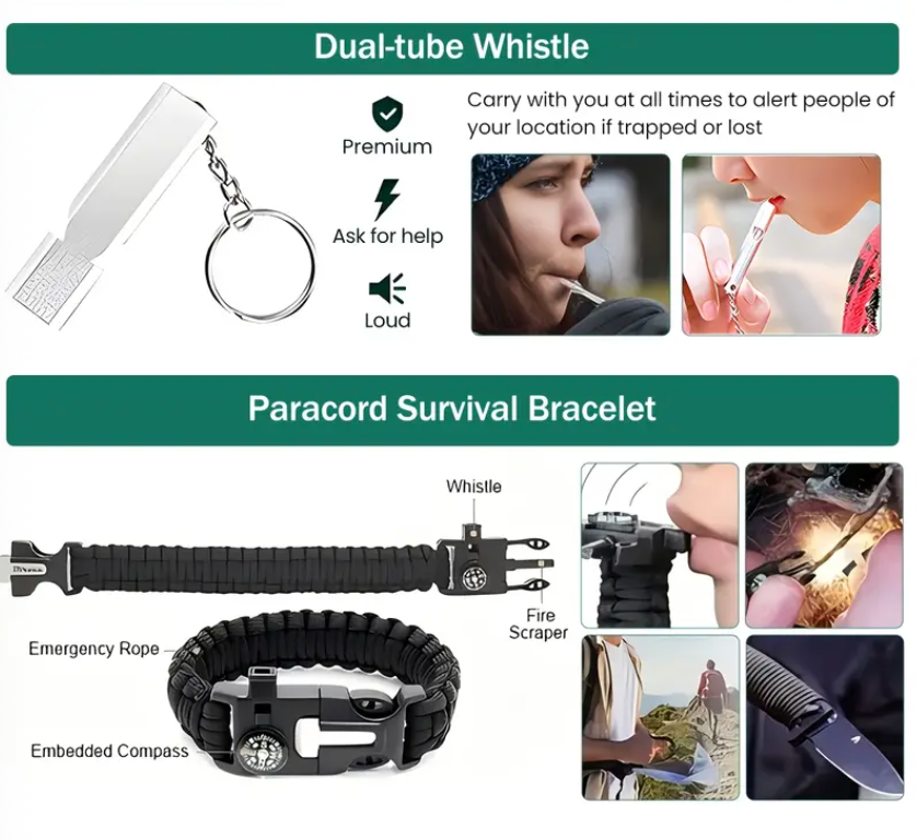 207-Piece Survival Gear Kit – Tactical Emergency Tools & First Aid in Rugged Molle Pouch