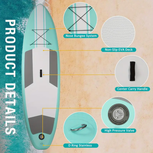 10' Inflatable Paddle Board Stand Up SUP Surfboard Non-Slip