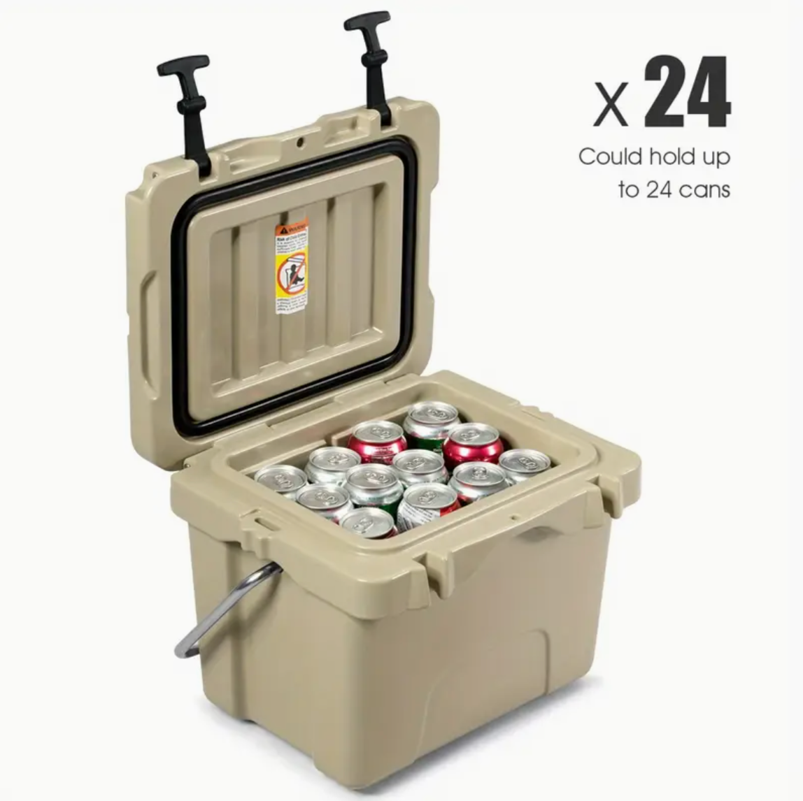 16 Quart Cooler Portable Ice Chest 24 Cans Ice Box Leak-Proof