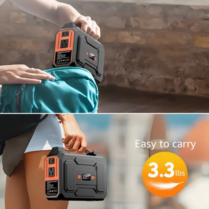 146Wh Portable Power Bank with AC Outlet & 40W Foldable Solar Panel, Portable Laptop Charger 110V/100W with USB & DC Output for Camping, Home Emergency, Traveling, RV Trip