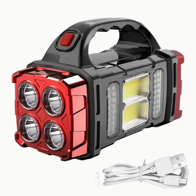 Multifunctional LED Solar Camping Light, Bright Portable Rechargeable Flashlight, Suitable For Outdoor Hiking Camping