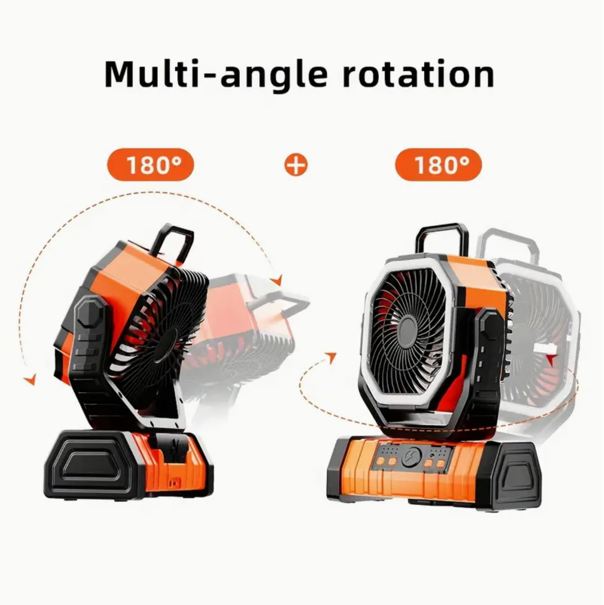 20,000mAh Rechargeable Camping Fan with LED Light