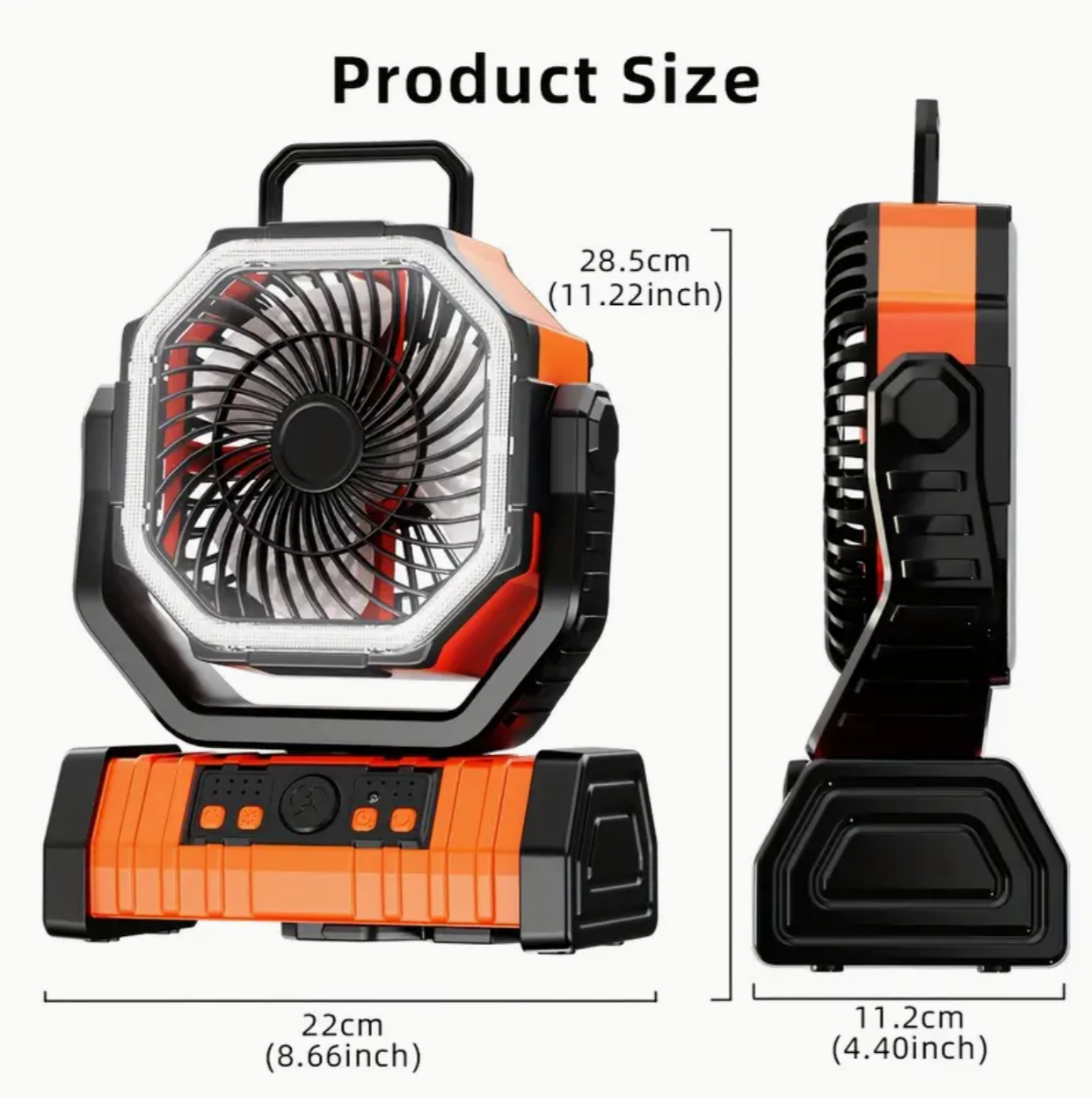 20,000mAh Rechargeable Camping Fan with LED Light