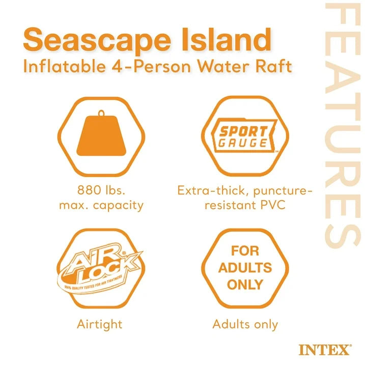 Intex Seascape Island Water Lounge with Built In Cooler and Backrests