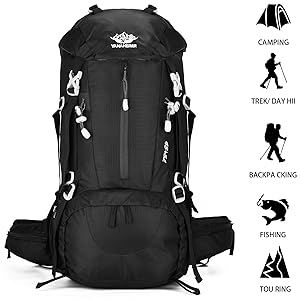 50L Hiking Backpack Men Camping Backpack with rain cover 45l+5l Lightweight Backpacking Backpack Travel Backpack